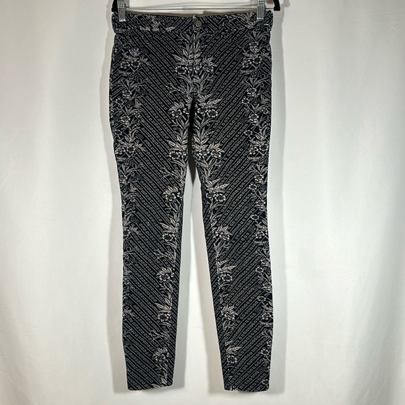 Pilcro and the Letterpress Corduroy Floral Print Serif Skinny Pants - Picture 2 of 11